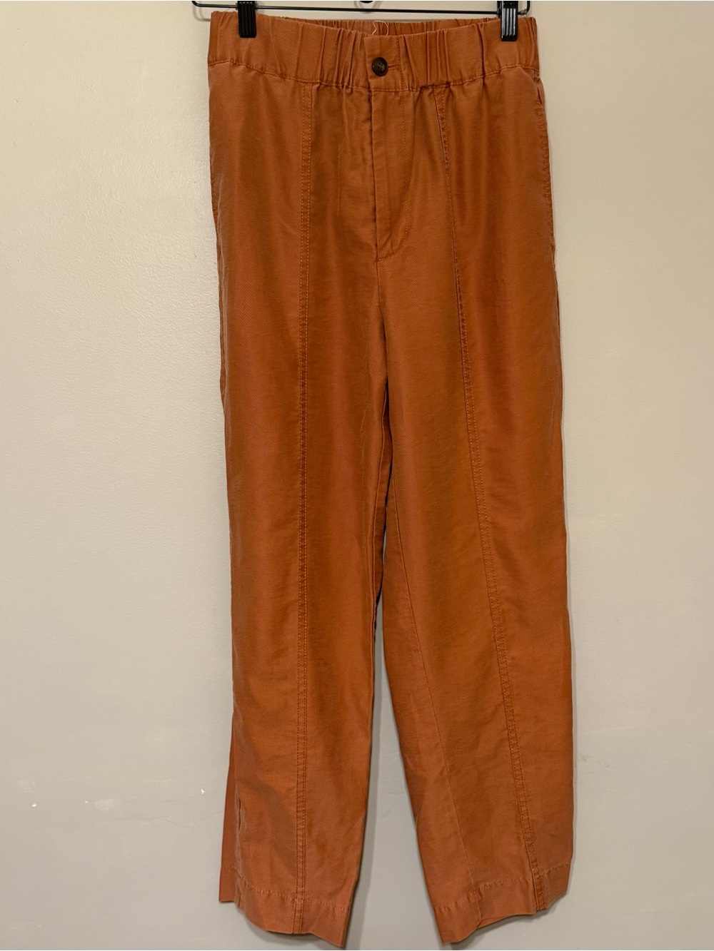 Madewell Pants Womens Extra Small XS Rust Brown Elastic Waist Straight Leg - Picture 1 of 4